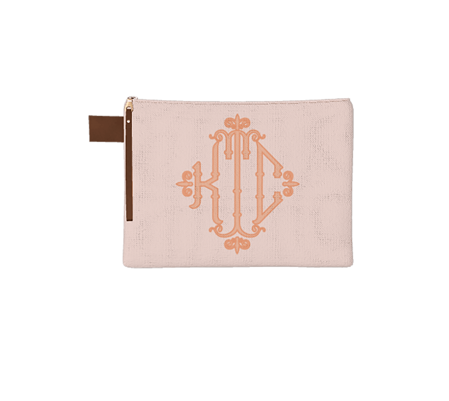 Solid Bamboo Monogram Zipper Pouch - themonogram manor 