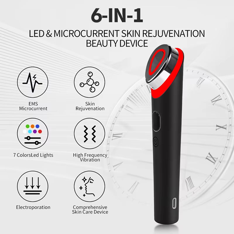 7 Colors Age-R Booster Pro Facial Skin Care anti Wrinkle Beauty Device EMS Microcurrent Lift Massager Home Use Beauty Skin Care - themonogram manor 