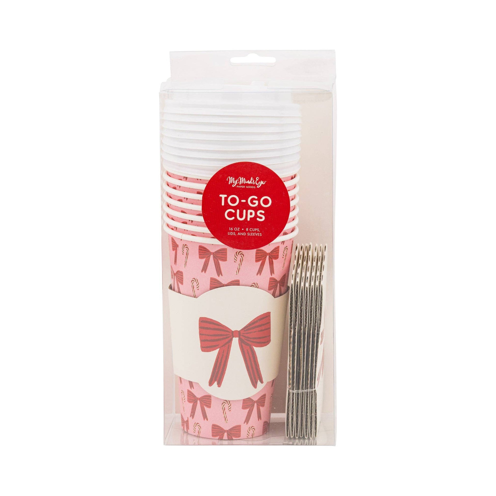 PLTG678J - Bows and Canes To Go Cups - themonogram manor 