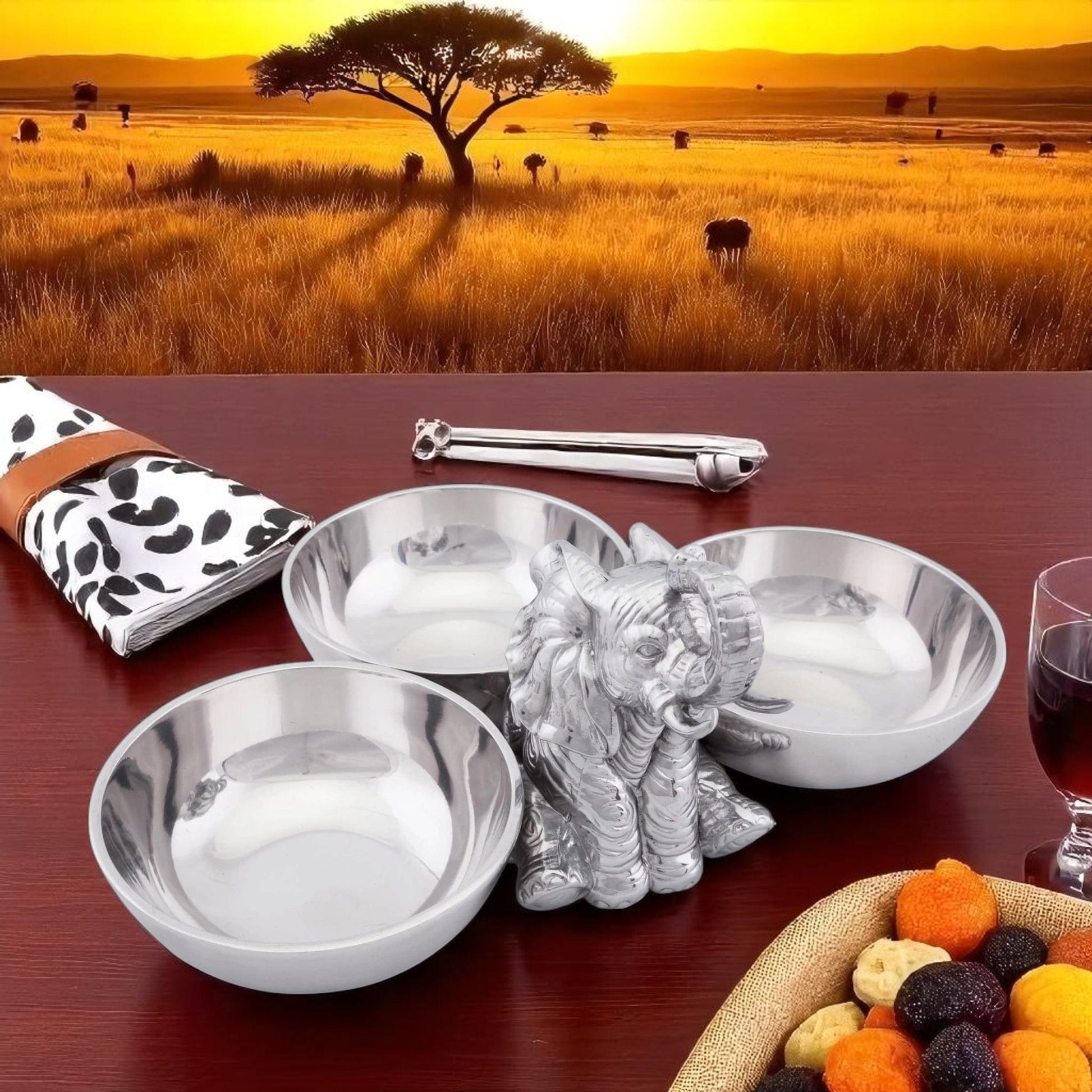 Elephant Three-Bowl Server - themonogram manor 
