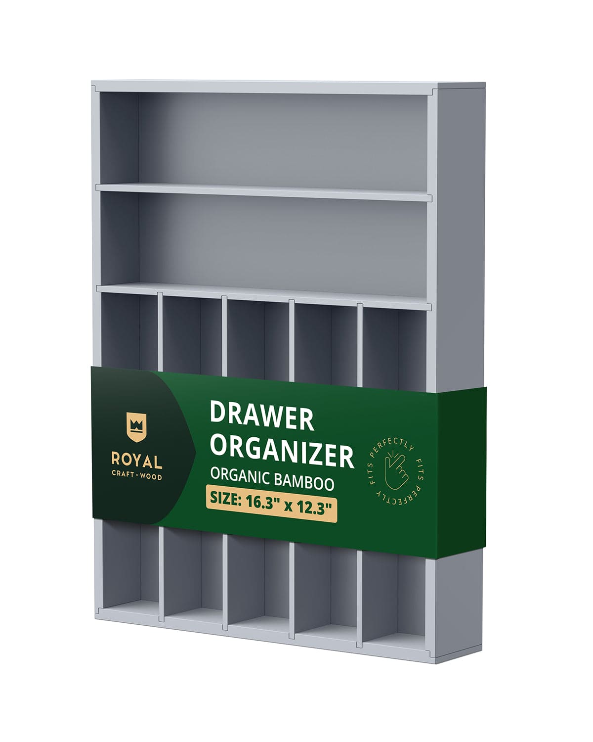 Basic Silverware Drawer Organizer, Gray - themonogram manor 