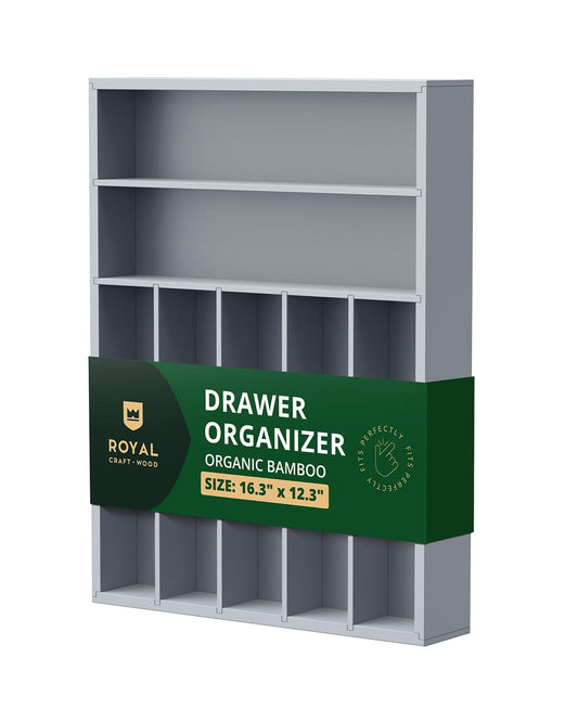 Basic Silverware Drawer Organizer, Gray - themonogram manor 