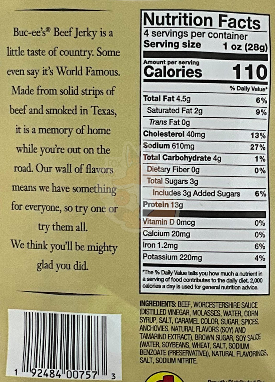 Buc - ee's Steakhouse Beef Jerky - themonogram manor 