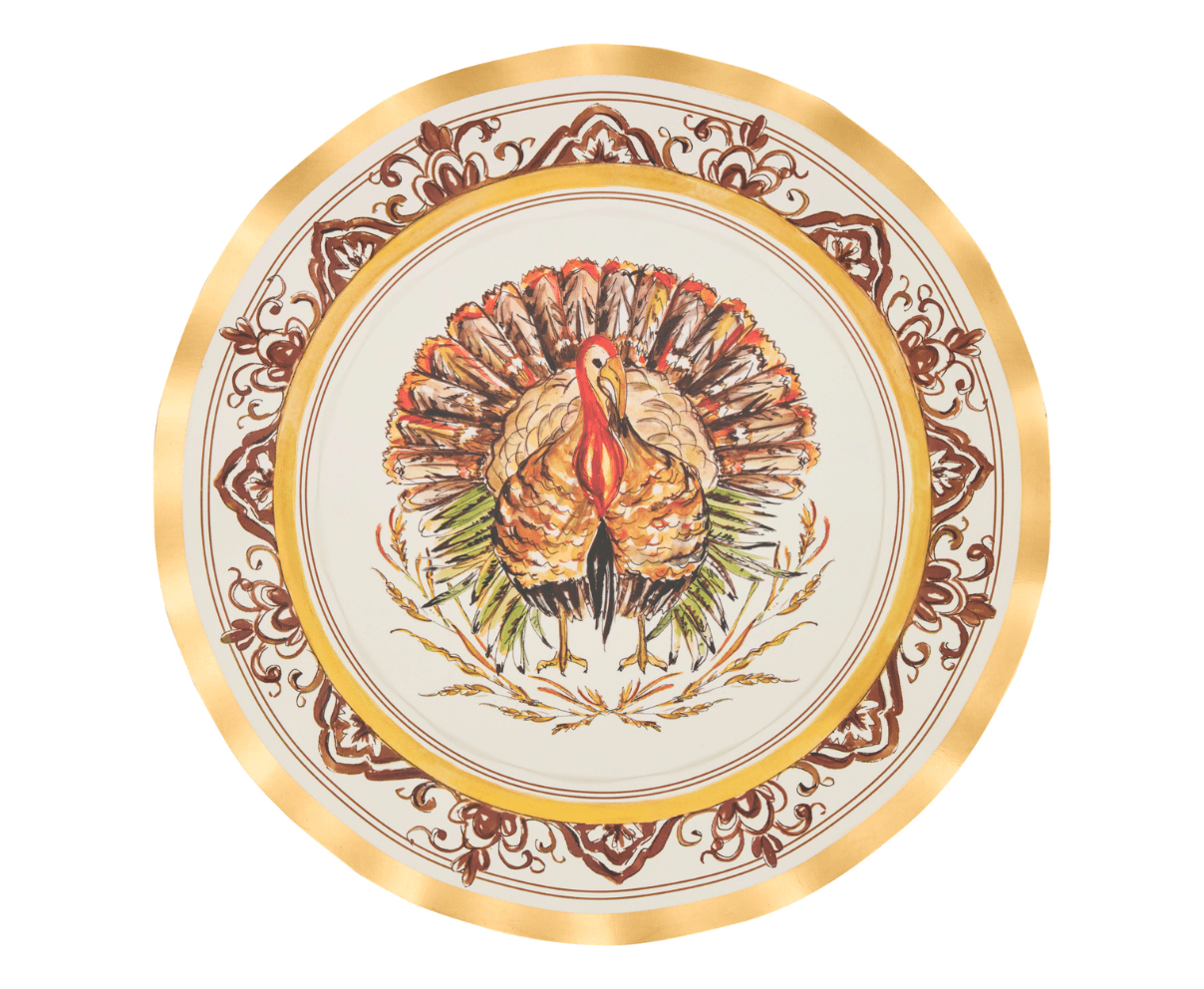 Turkey & Gourds Dinner Plates/8pk - themonogram manor 