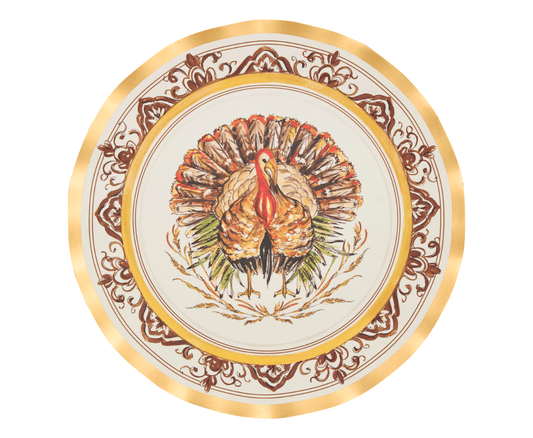 Turkey & Gourds Dinner Plates/8pk - themonogram manor 