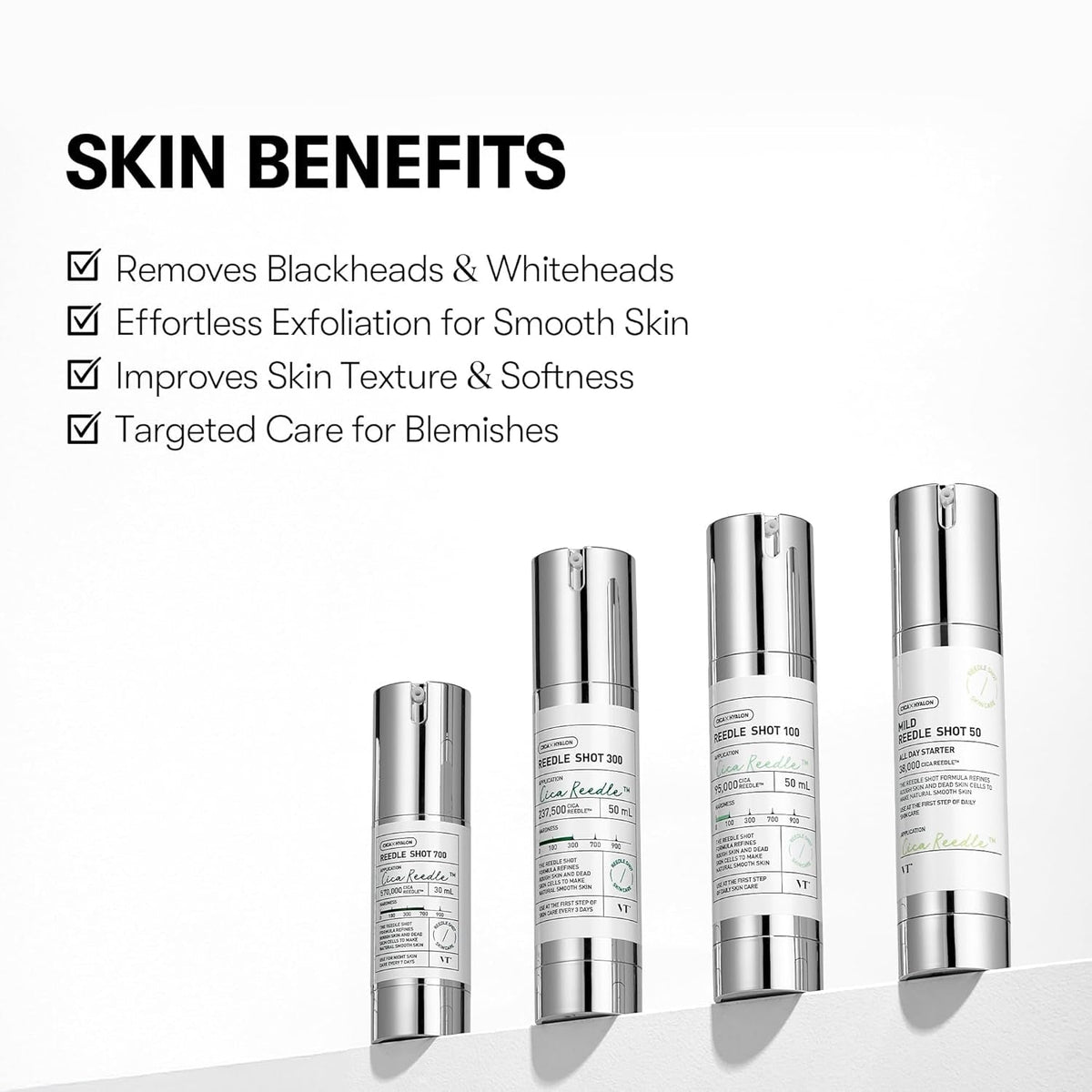 CICA Reedle Shot 100, Spicule Microneedling Serum for Pore Care & Exfoliation, Exosome, Centella Asiatica for Glass Skin, Skin Texture, Korean Liquid Skin Booster (1.69 Fl Oz / 50Ml) - themonogram manor 