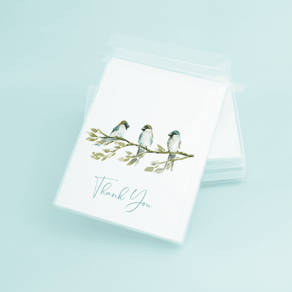 Finches On Branch "Thank You" - themonogram manor 