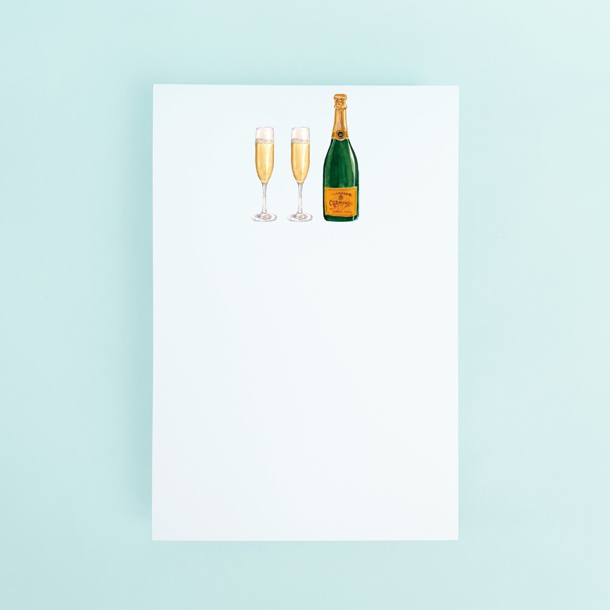 Champagne Bottle and glasses Notepad - themonogram manor 