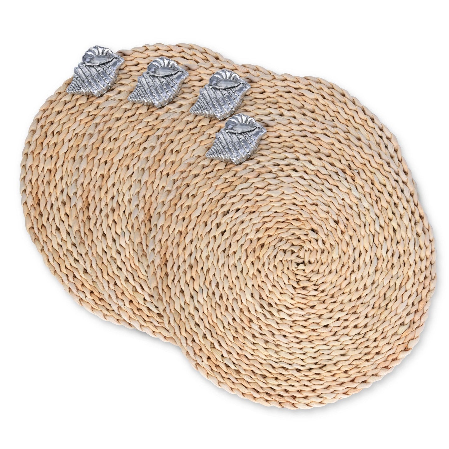 Sea Shell Twisted Seagrass Placemats - set of 4 - themonogram manor 
