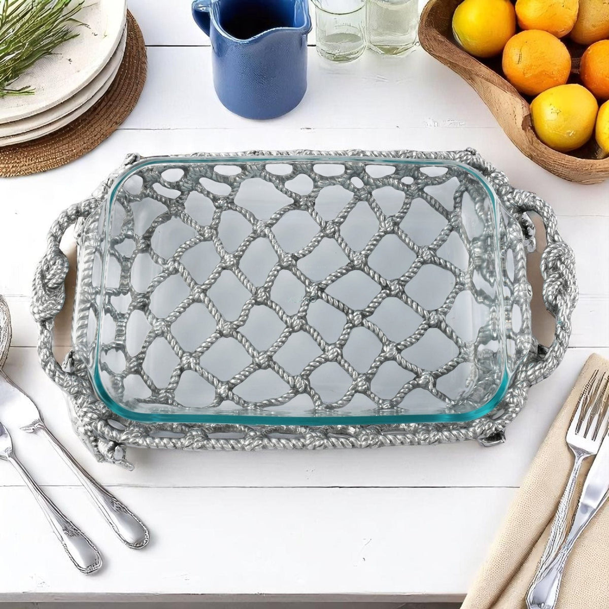 Crab and Net Casserole 3 Quart Holder - themonogram manor 