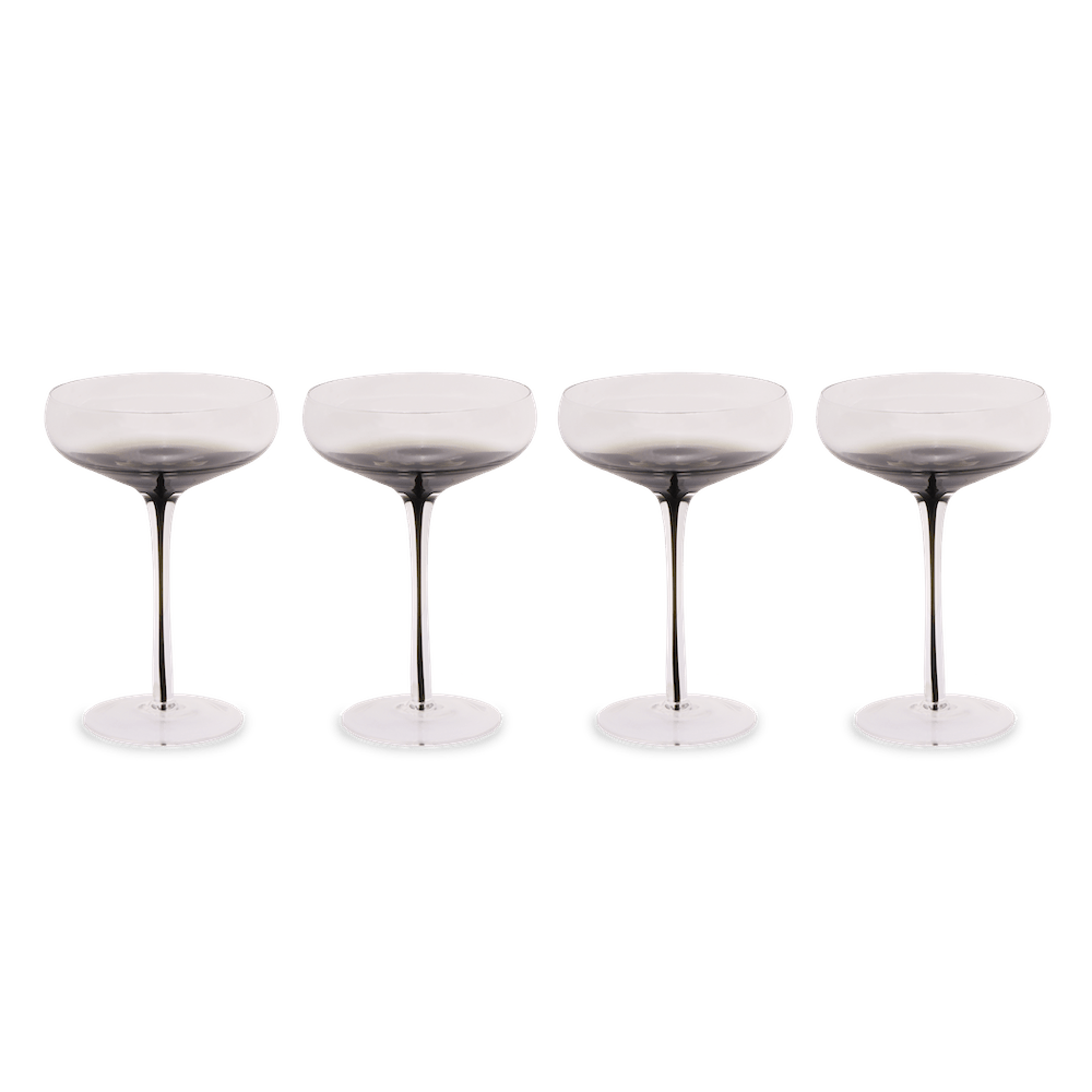 Smoke Stem Coupe Glasses - themonogram manor 