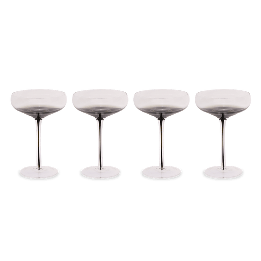 Smoke Stem Coupe Glasses - themonogram manor 
