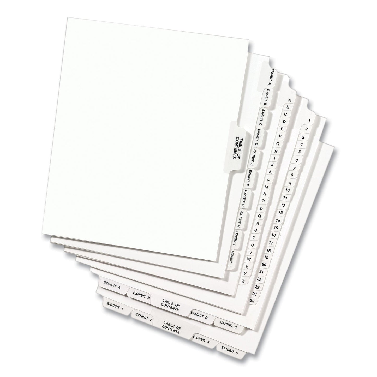 Avery Preprinted Legal Exhibit Side Tab Index Dividers, Avery Style, 25 - Tab, 351 to 375, 11 x 8.5, White, 1 Set, (1344) - themonogram manor 