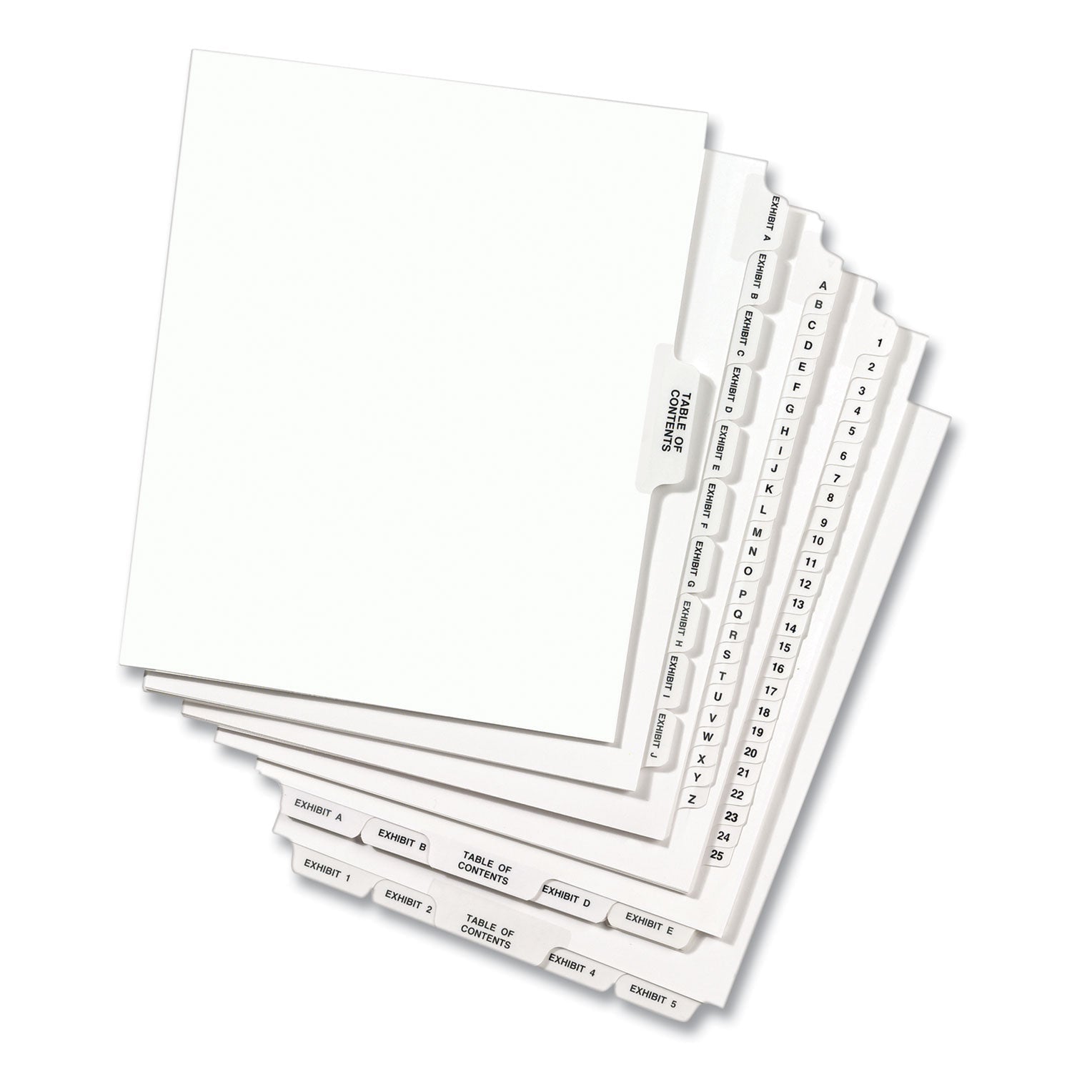 Avery Preprinted Legal Exhibit Side Tab Index Dividers, Avery Style, 25 - Tab, 351 to 375, 11 x 8.5, White, 1 Set, (1344) - themonogram manor 