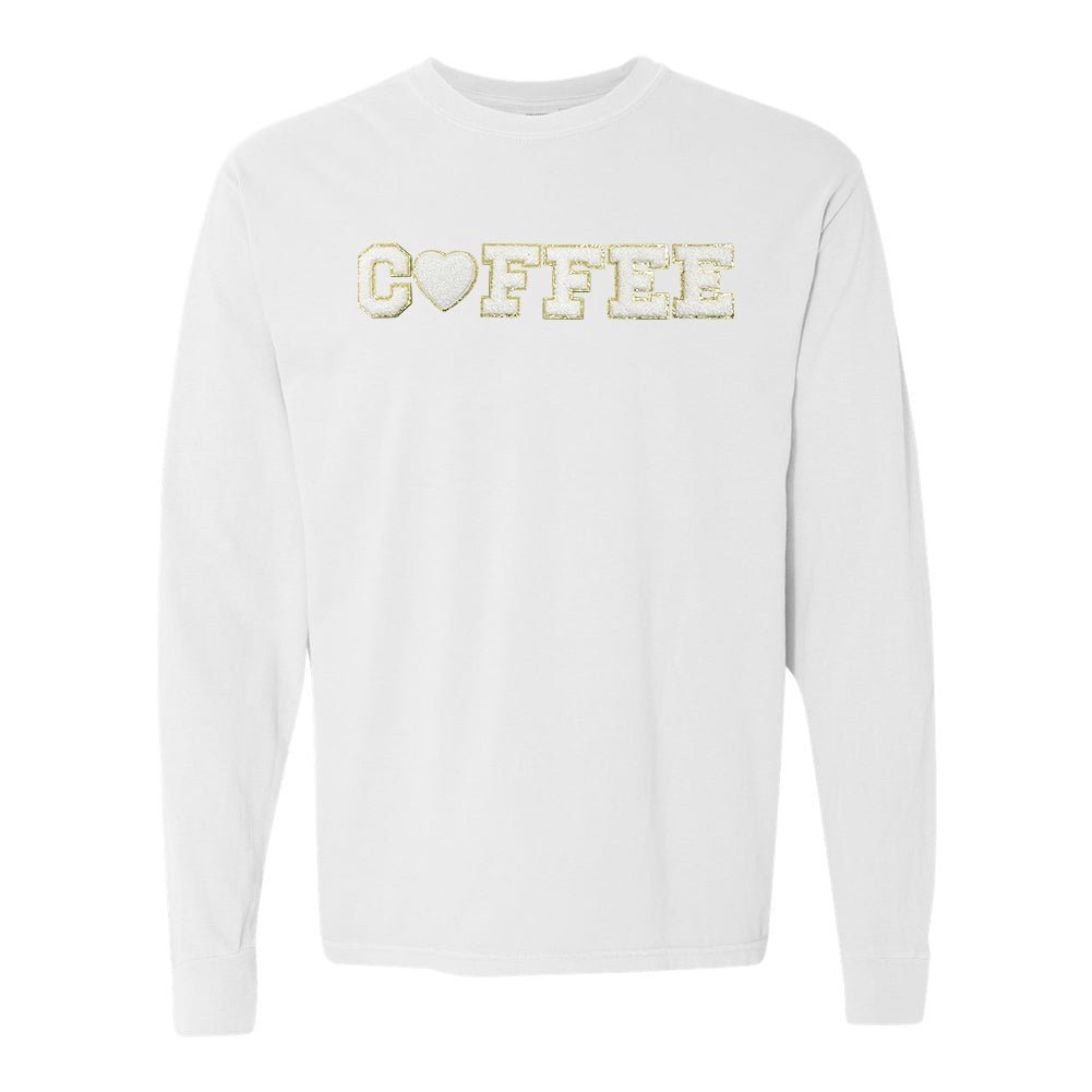 Coffee Heart Letter Patch Long Sleeve T-Shirt - themonogram manor 