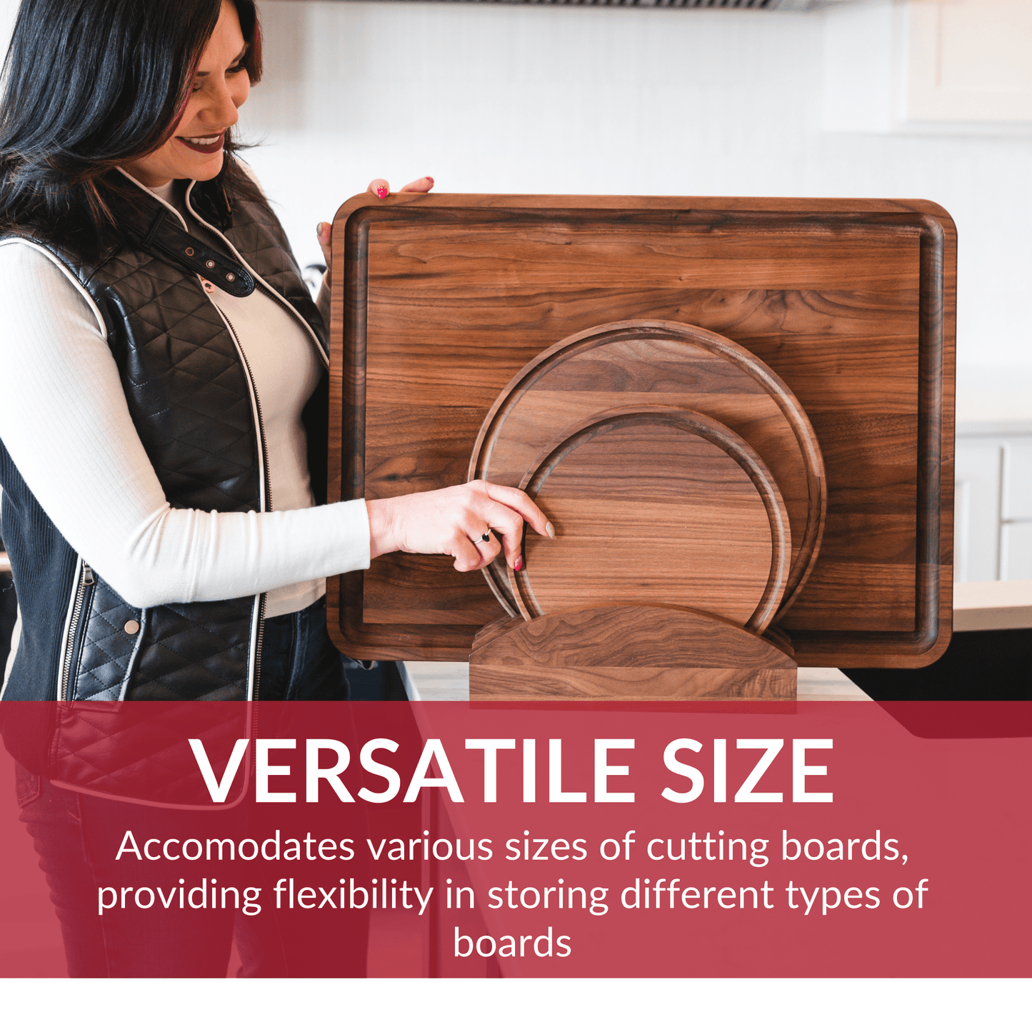 Premium Walnut Cutting Board Holder - Sturdy & Stylish - themonogram manor 