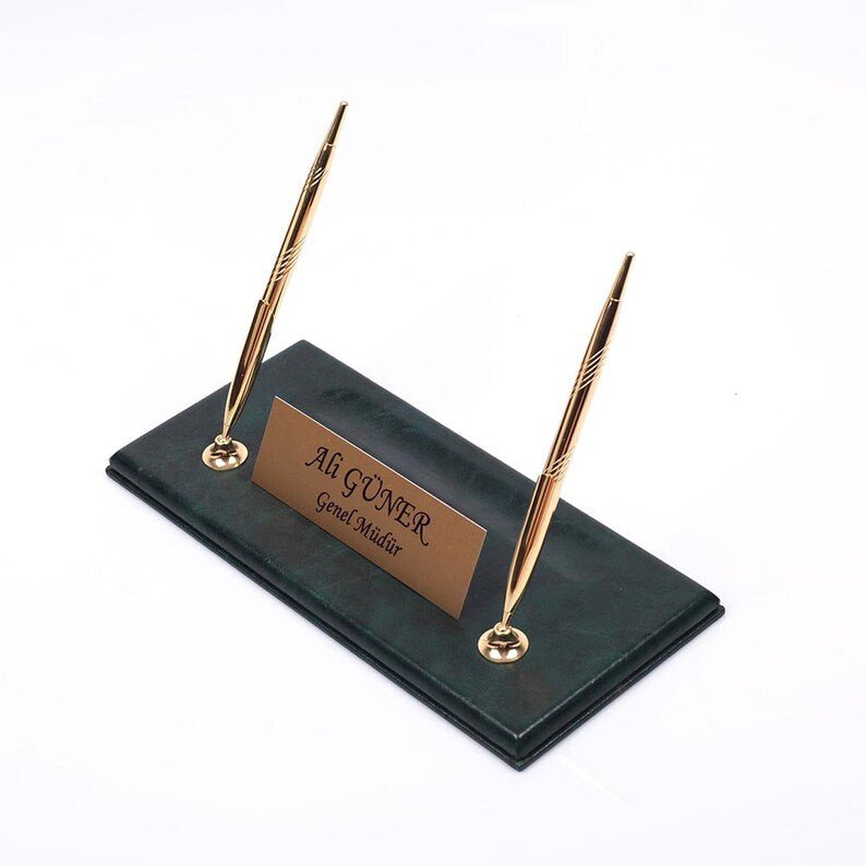 MOOG Leather Desk Set - Single Document Tray - Brown - 10 PCS - themonogram manor 