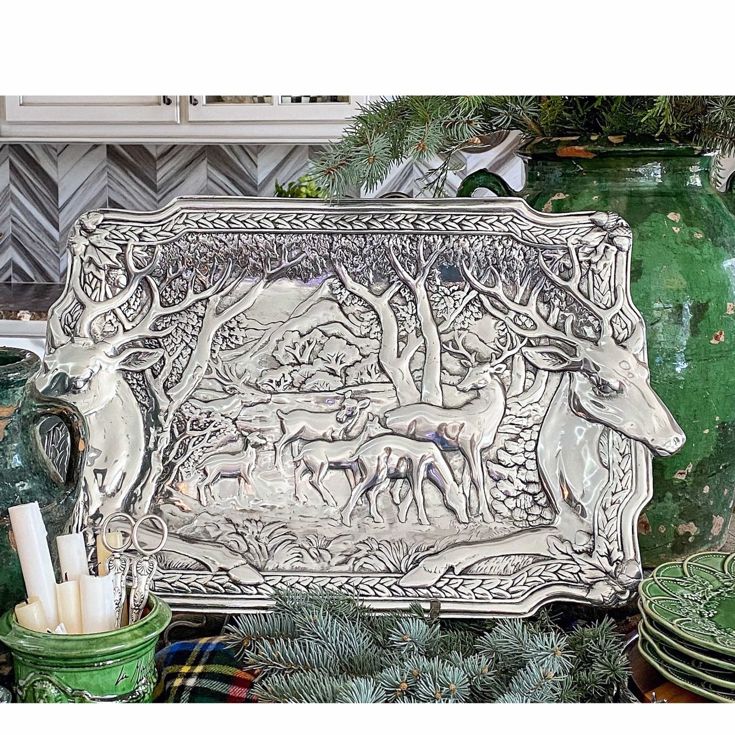 Elk Herd Oblong Tray - themonogram manor 