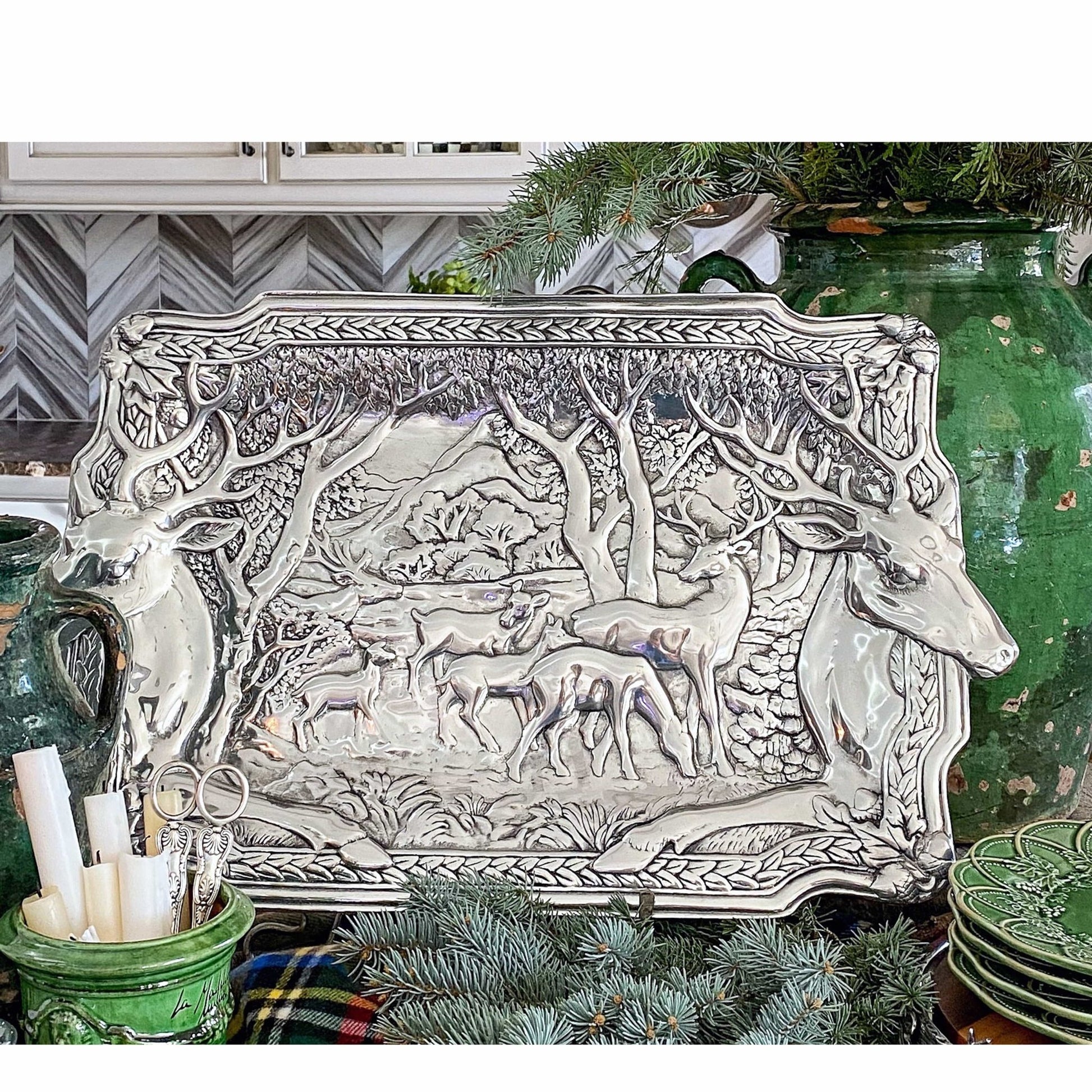 Elk Herd Oblong Tray - themonogram manor 