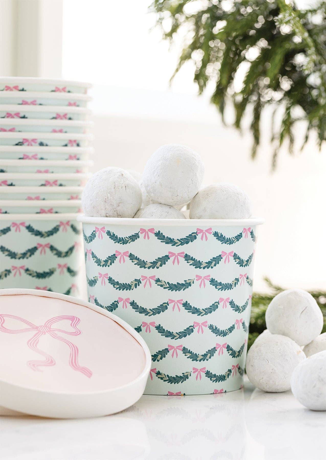 PLFC505 - Pink Bow Take Out Treat Cups - themonogram manor 