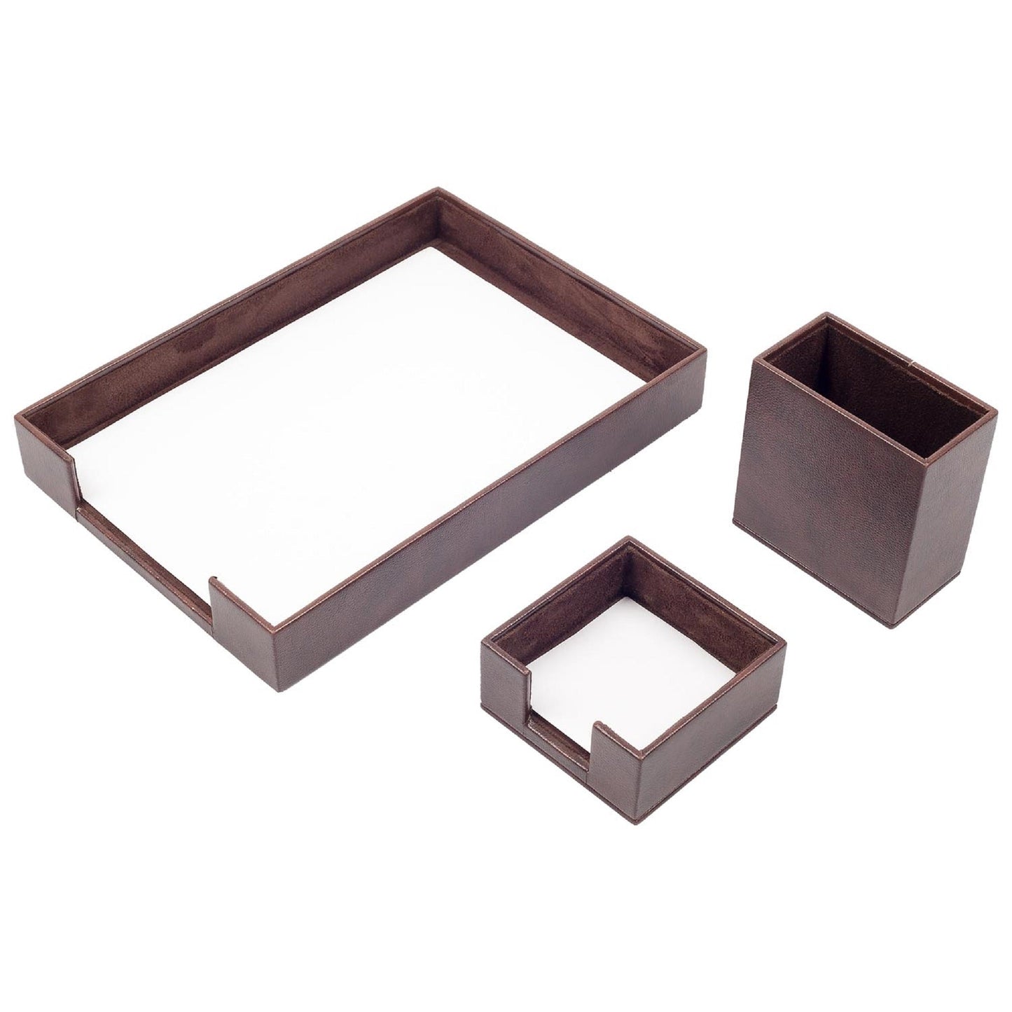 MOOG Leather Desk Set - 3 Accessories - Single Document Tray - Green - 3 PCS - themonogram manor 