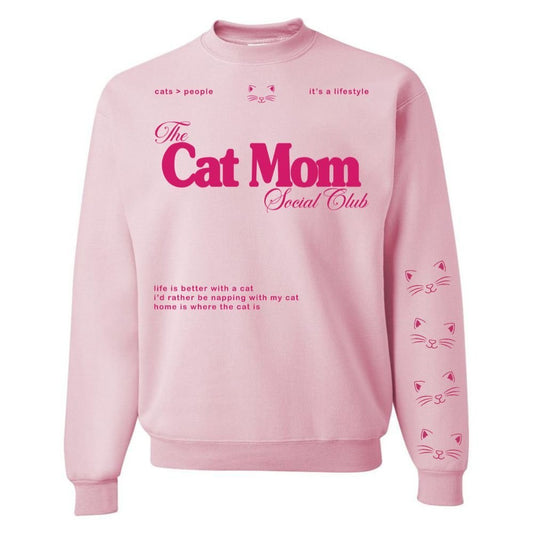‘Cat Mom Social Club' Crewneck Sweatshirt - themonogram manor 