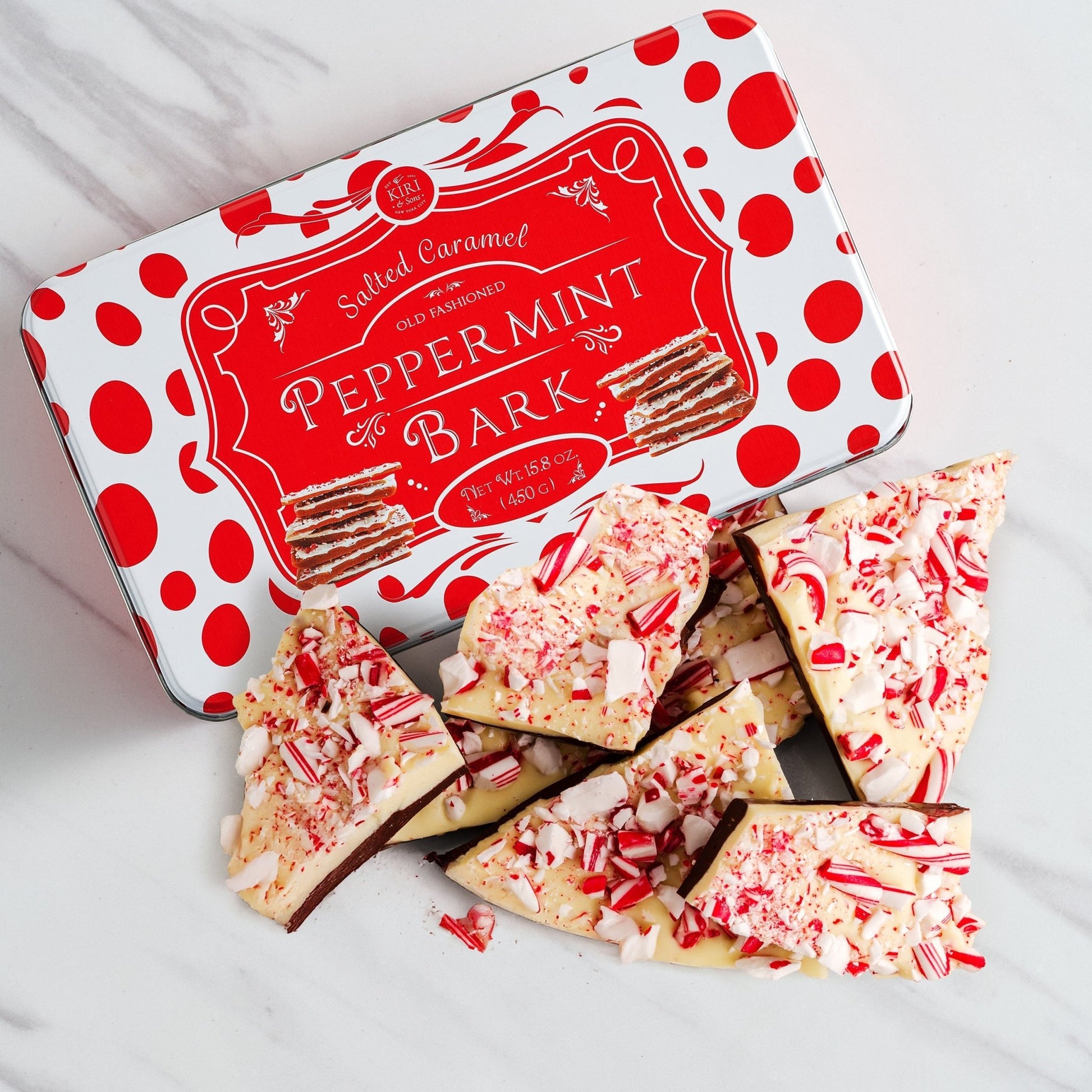 Salted Caramel Chocolate Peppermint Bark, Giftable Food Set - themonogram manor 