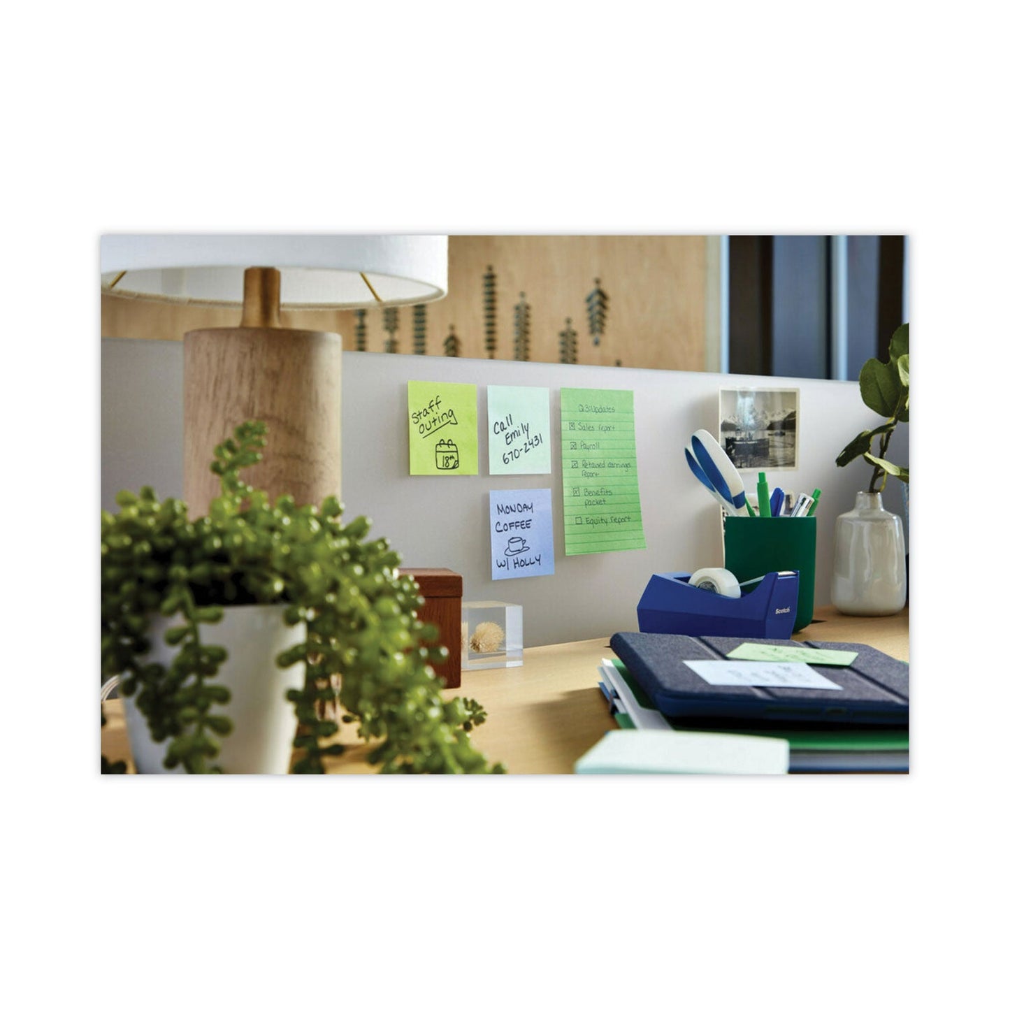Post - it Recycled Notes in Oasis Collection Colors, Cabinet Pack, 3" x 3", 70 Sheets/Pad, 24 Pads/Pack - themonogram manor 