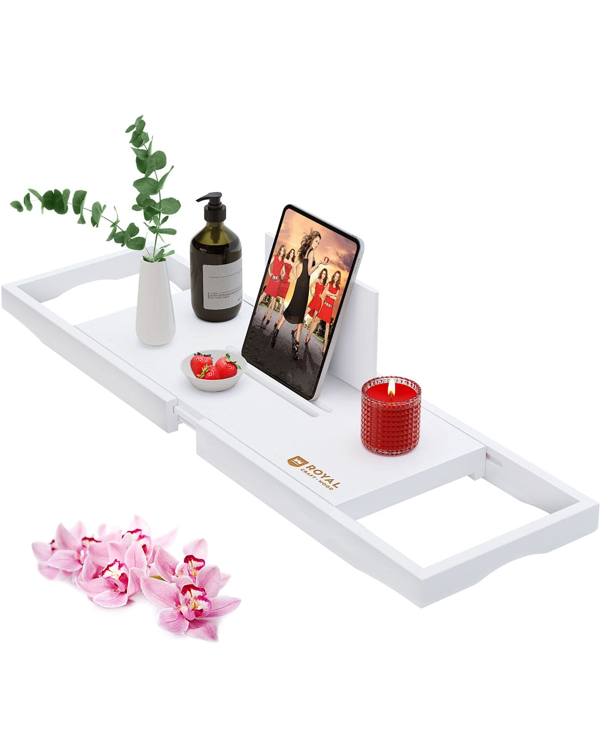 Bathtub Caddy Tray Lite, White - themonogram manor 