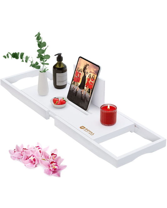 Bathtub Caddy Tray Lite, White - themonogram manor 