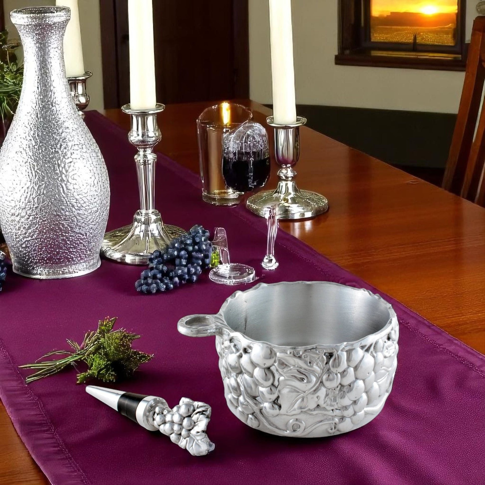 Grape Wine Caddy and Stopper Set - themonogram manor 