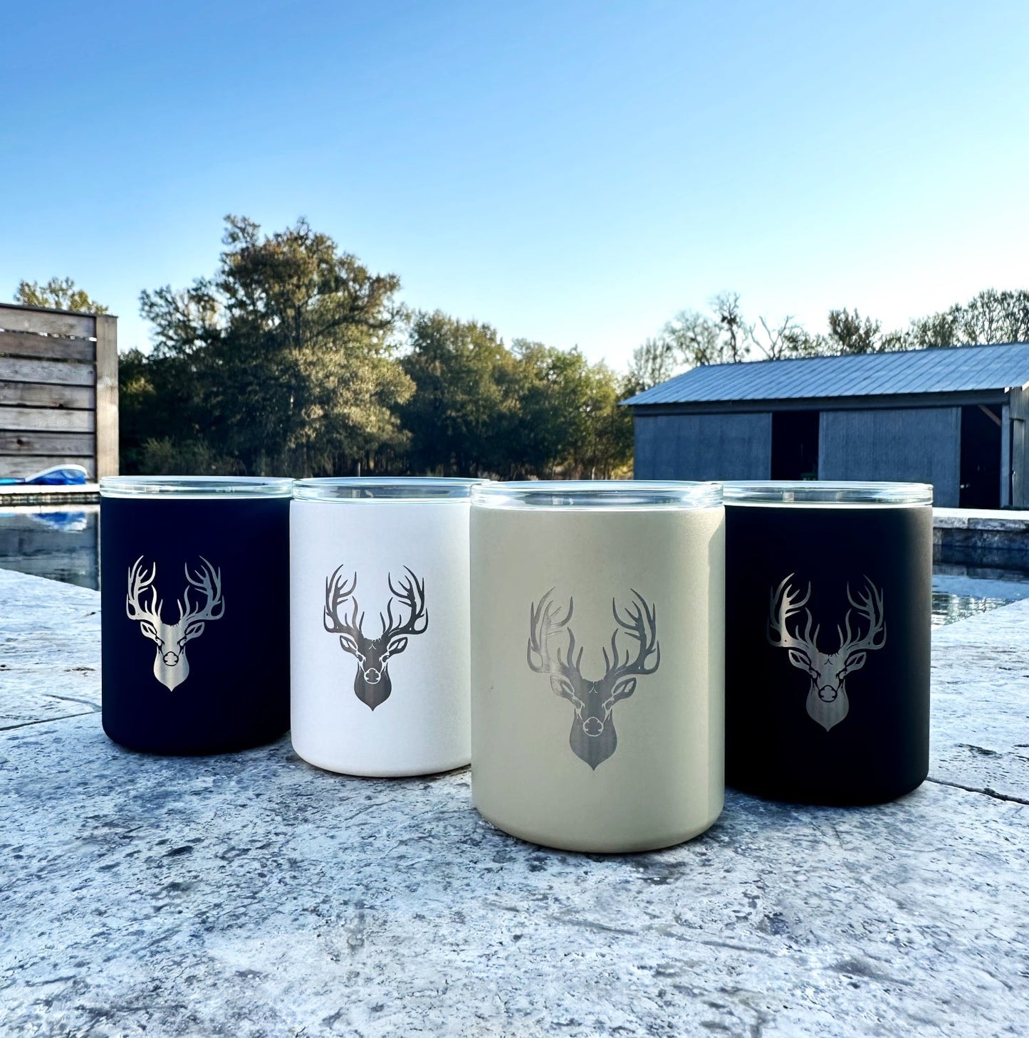 Limited Edition Deer Hunter Set of 4 Whiskey Glasses - themonogram manor 