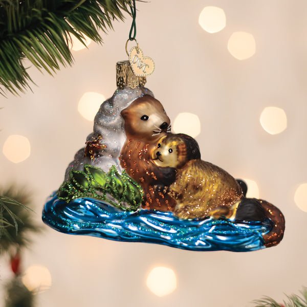 Otter With Pup Ornament - themonogram manor 