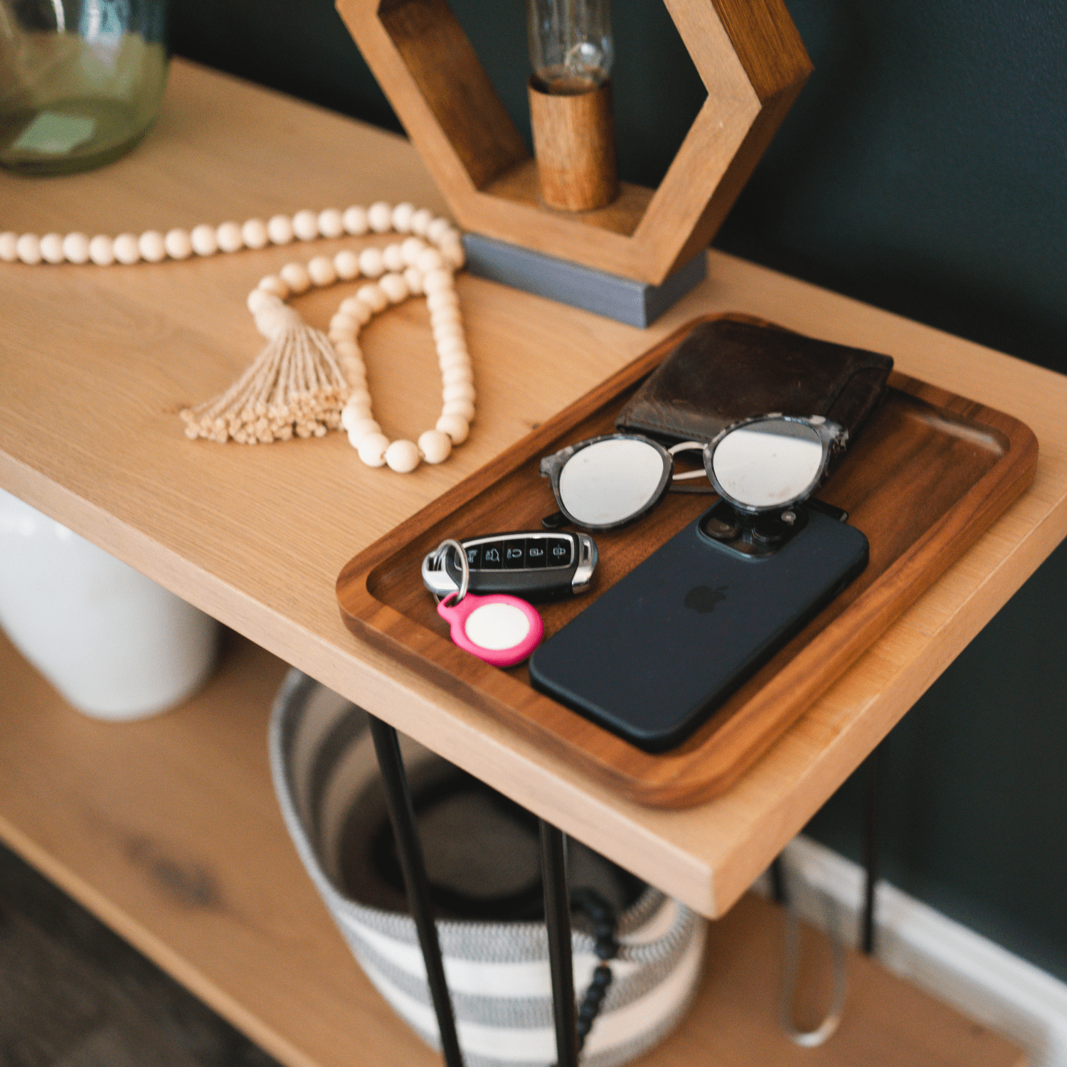 Valet Tray - Catch All Tray - Accessories Organizer - Walnut Wood - themonogram manor 