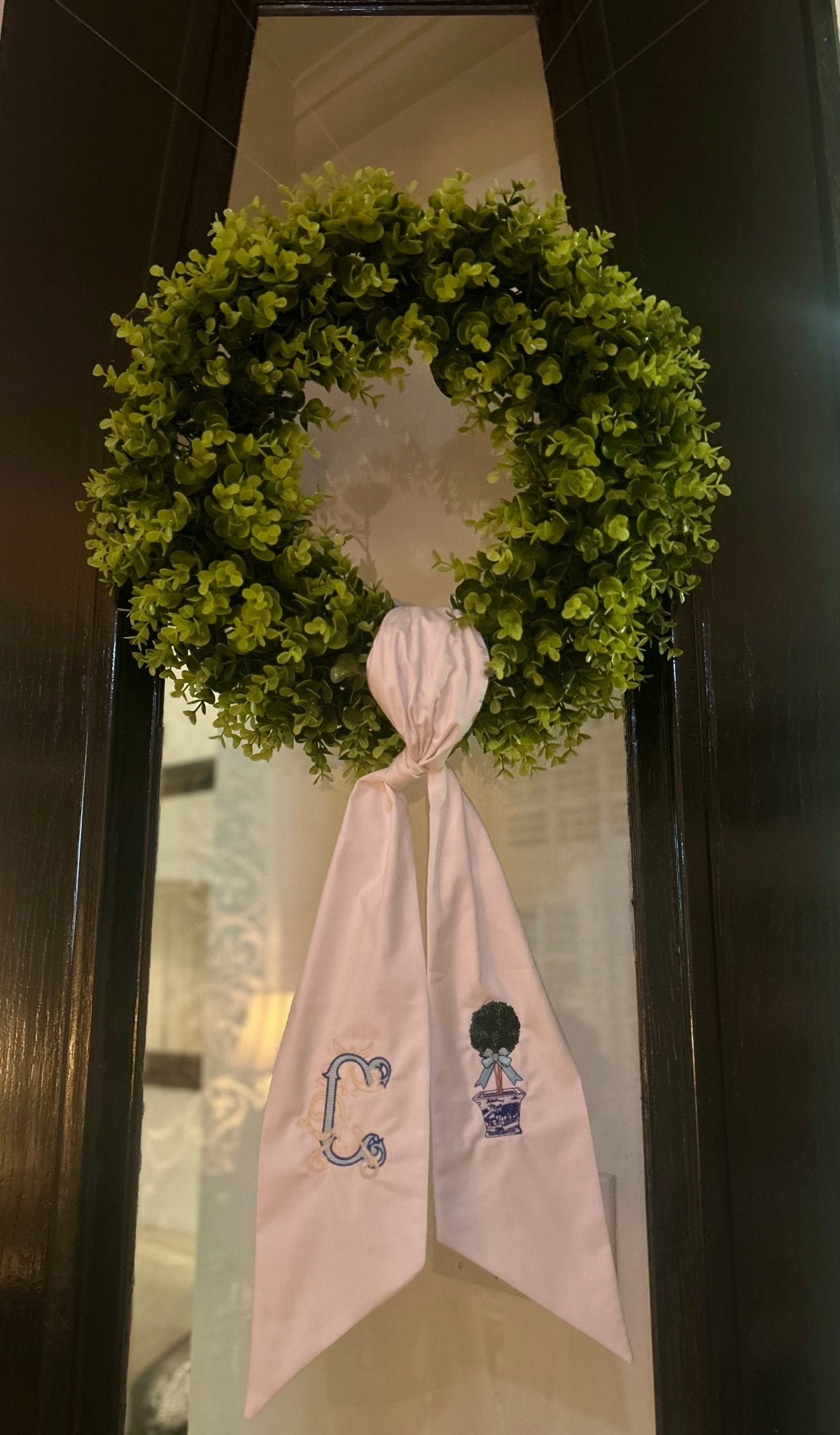 Custom Wreath Sash - themonogram manor 