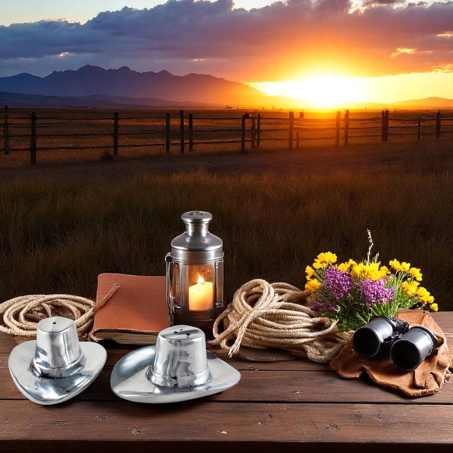 Cowboy Hat Salt and Pepper Set - themonogram manor 