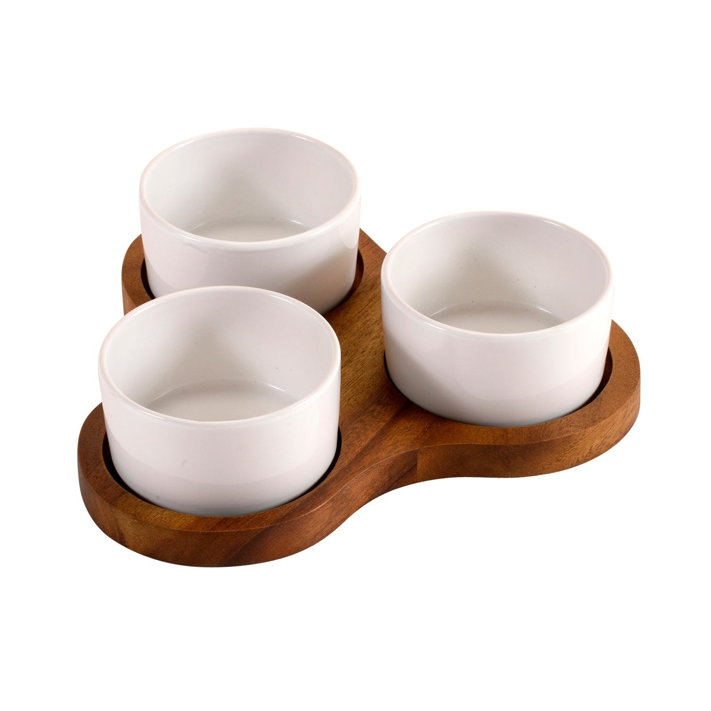 Triangular Serving Set with 3 Ceramic Dishes - themonogram manor 