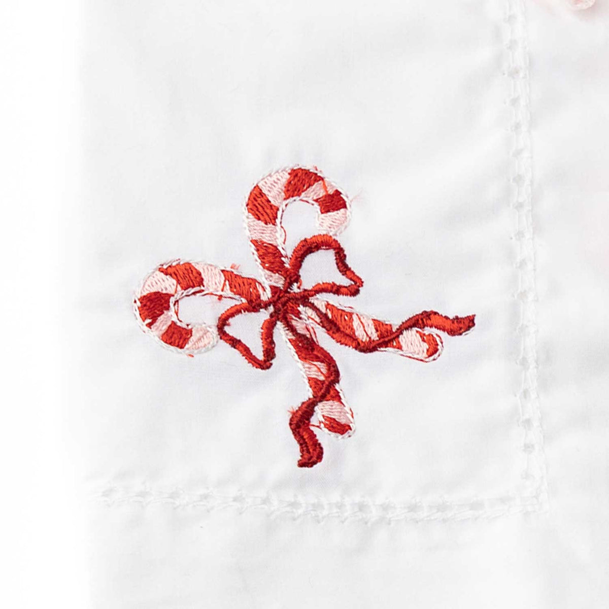 Candy Cane Embroidered Cotton Dinner Napkin - themonogram manor 