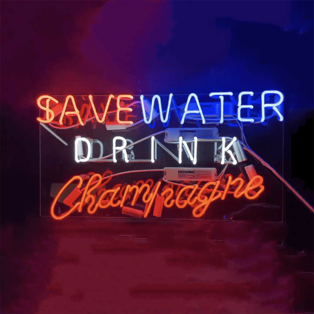 Save Water Drink Champagne Neon Signs - themonogram manor 