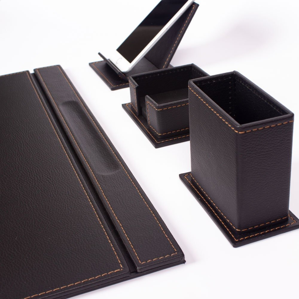 MOOG Luxury Desk Set - 4 Accessories - Brown - 4 PCS - themonogram manor 