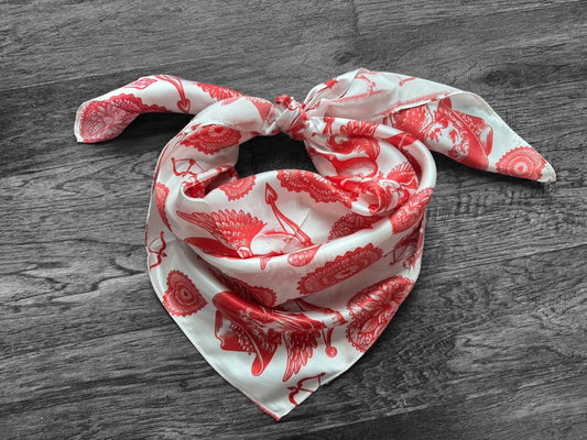 100% Silk Wild Rag “Cowboys Best Friend” by Double B Wild Rags Cowdog sketch’s on beige Corgi Frenchie Golden Retriever Jack Russel - themonogram manor 