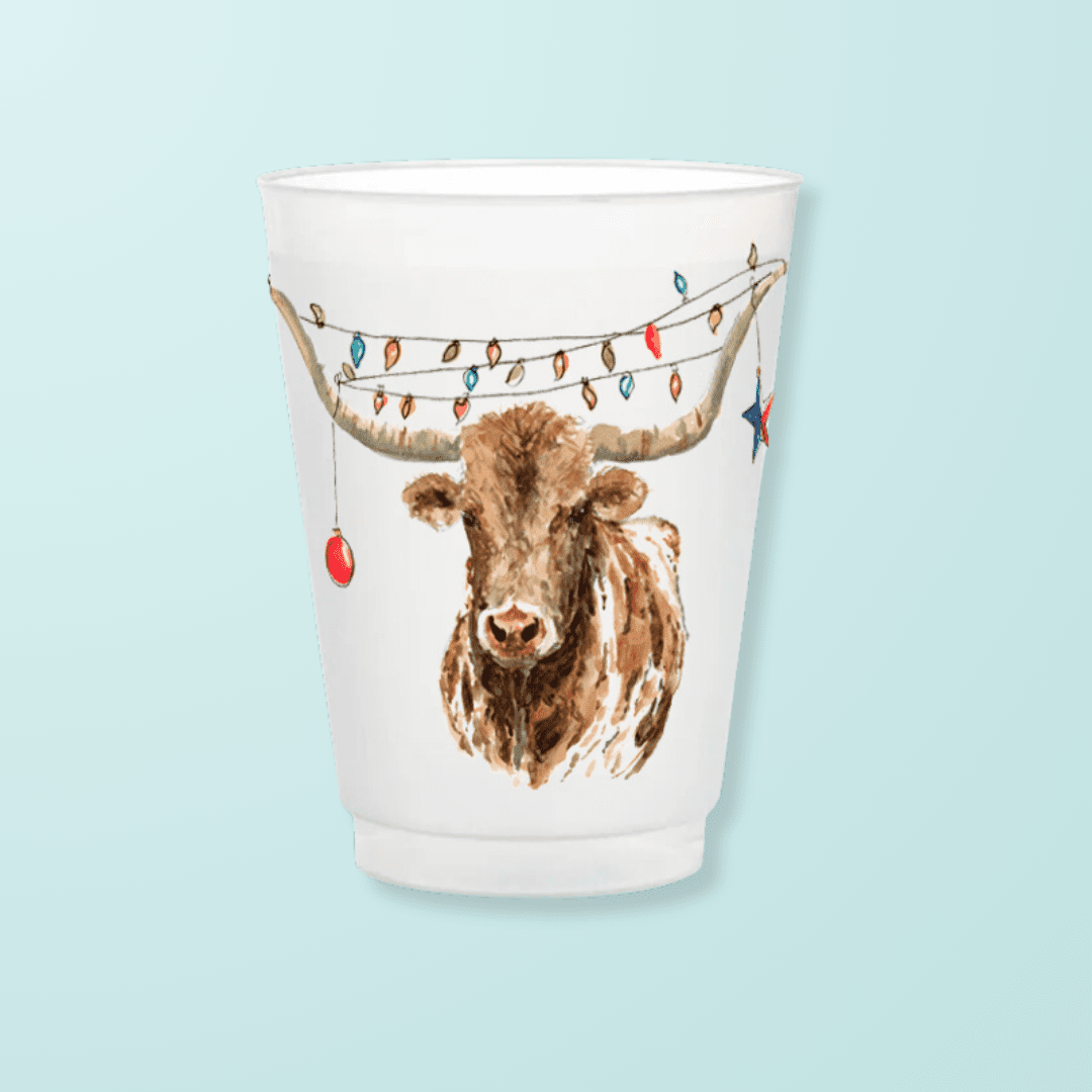 Christmas Longhorn Frosted Cups - themonogram manor 