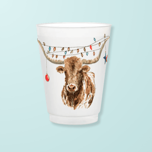 Christmas Longhorn Frosted Cups - themonogram manor 