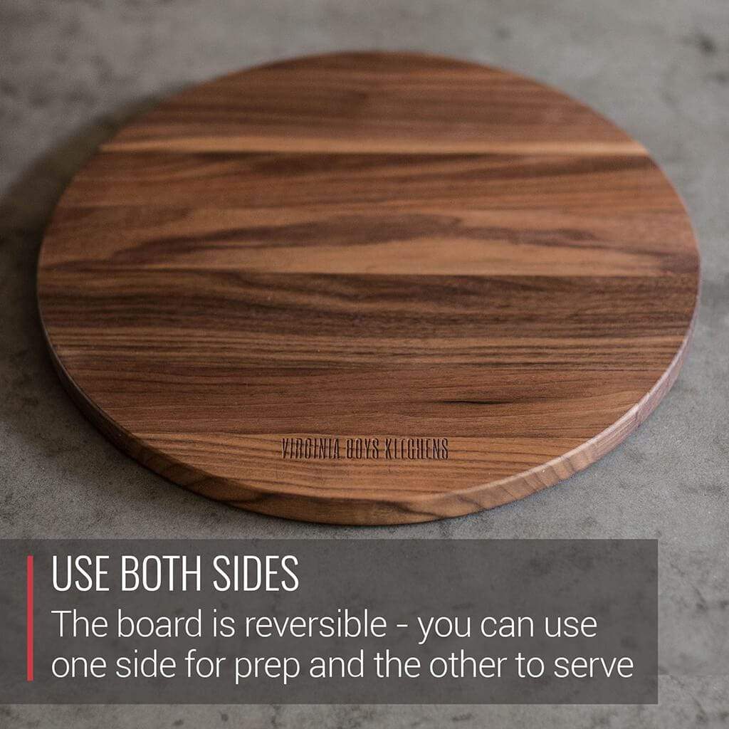 Large Round Walnut Wood Charcuterie Board - themonogram manor 
