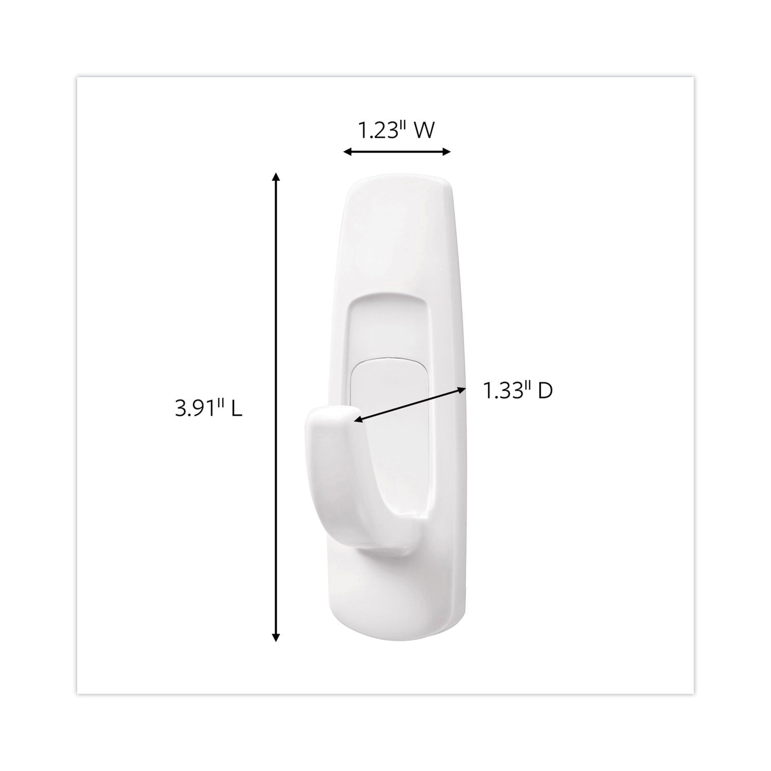 Command General Purpose Hooks, Large, 5 lb Cap, White, 1 Hook and 2 Strips/Pack - themonogram manor 