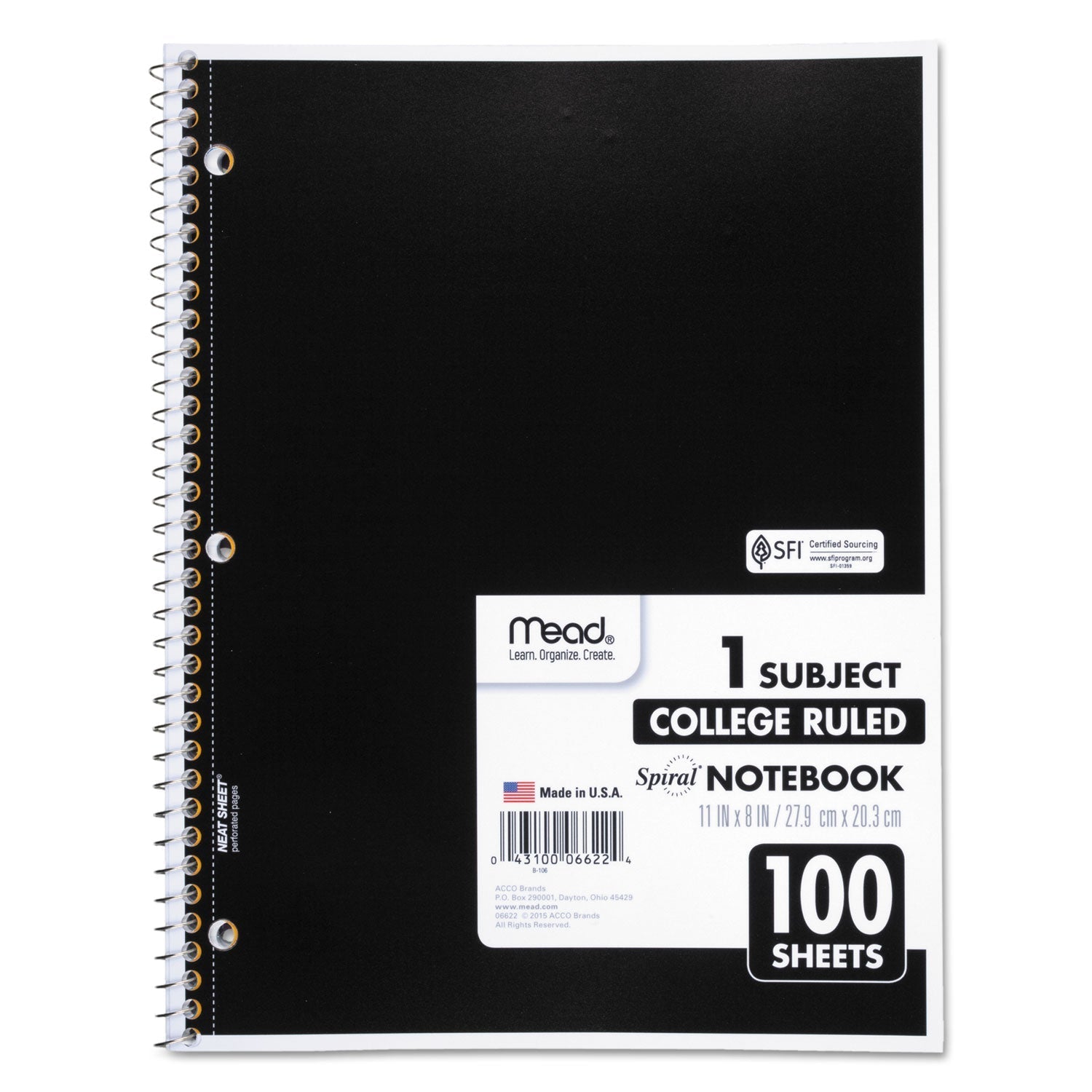 Mead Spiral Notebook, 3 - Hole Punched, 1 Subject, Medium/College Rule, Randomly Assorted Covers, 11 x 8, 100 Sheets - themonogram manor 