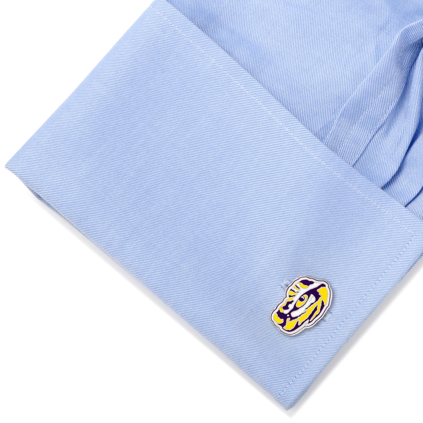 NCAA LSU Tiger's Eye Cufflinks and Tie Bar Gift Set - themonogram manor 
