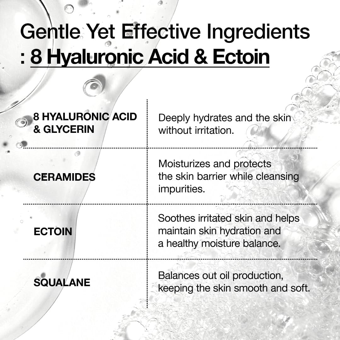 Moisturizing Gentle Gel Cleanser, Hyaluronic Acid, Squalane, Ceramide, Foaming Facial Korean Cleanser, Ph Balance, Daily Hydrating Face Wash, Korean Skincare (150Ml/5.07Fl Oz.) - themonogram manor 