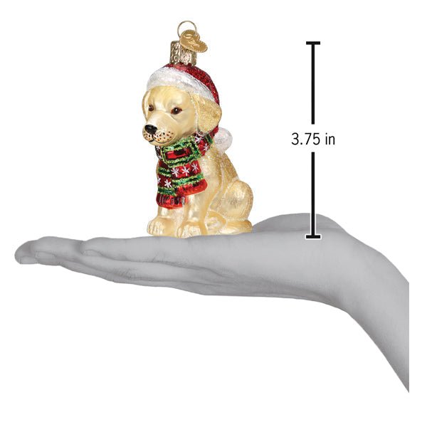 Holiday Yellow Labrador Puppy Ornament - themonogram manor 