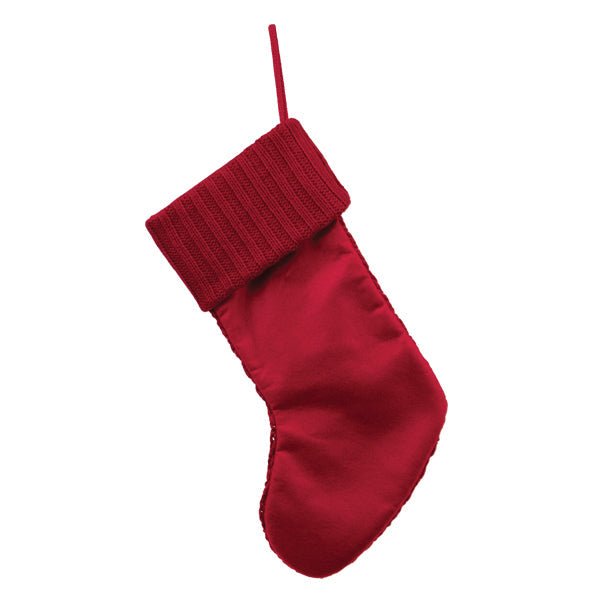 Red Knit Stocking - #themonogram manor #
